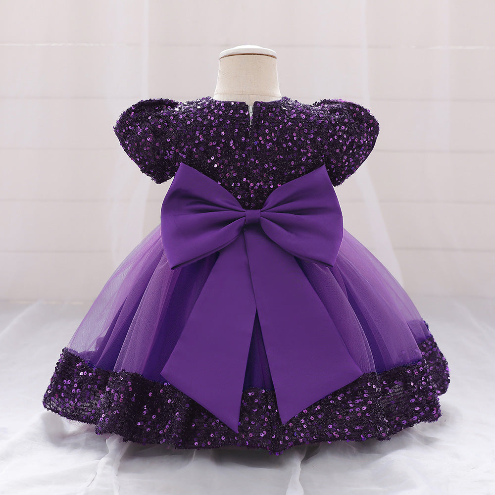 Embellished Applique Net Balloon Dress