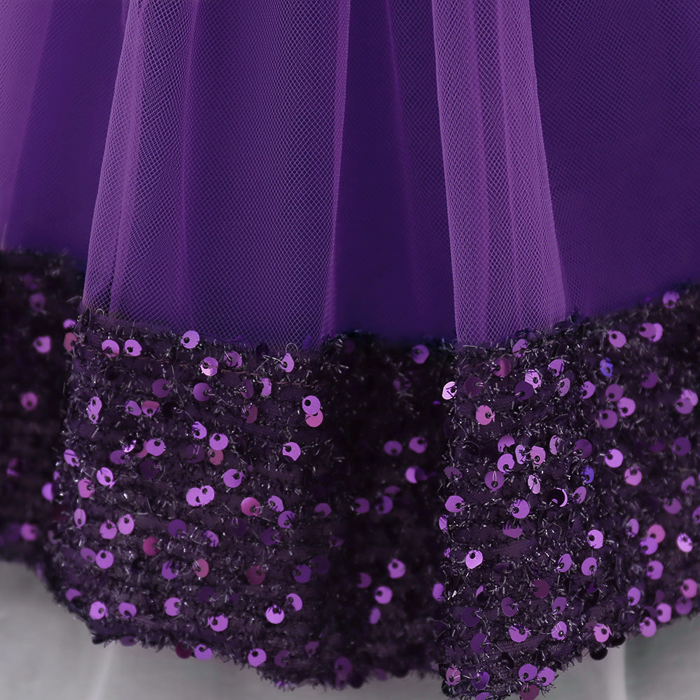 Embellished Applique Net Balloon Dress