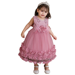 Pink Embellished Balloon Maxi Dress