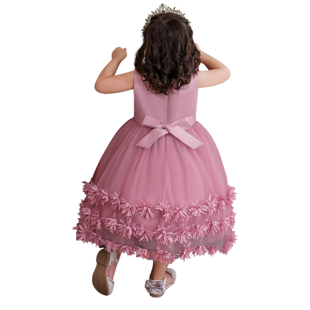 Pink Embellished Balloon Maxi Dress