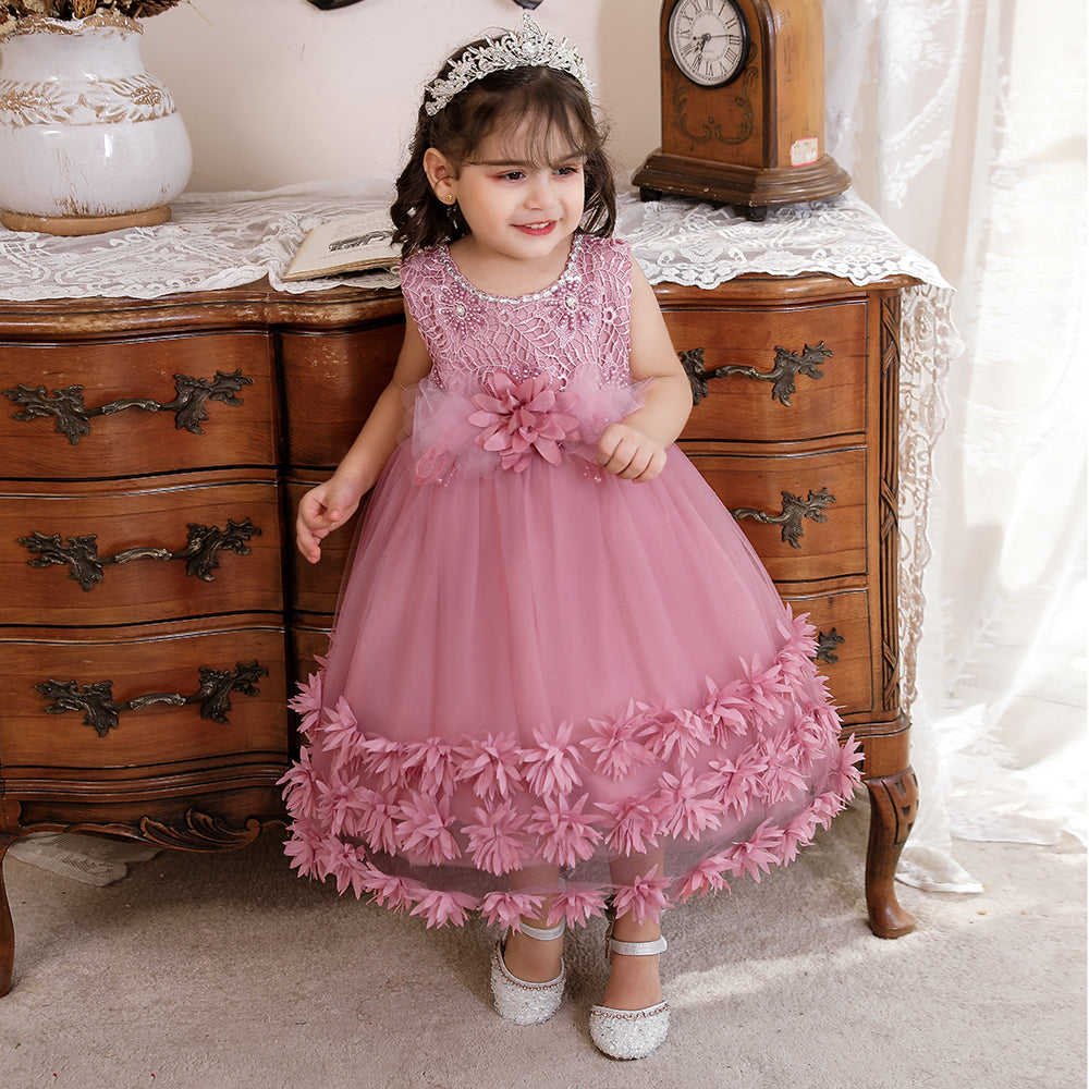 Pink Embellished Balloon Maxi Dress