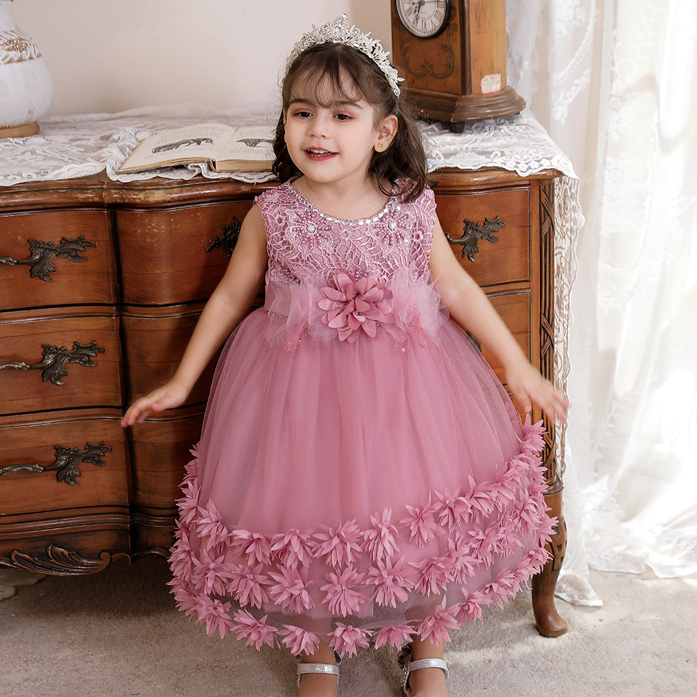 Pink Embellished Balloon Maxi Dress