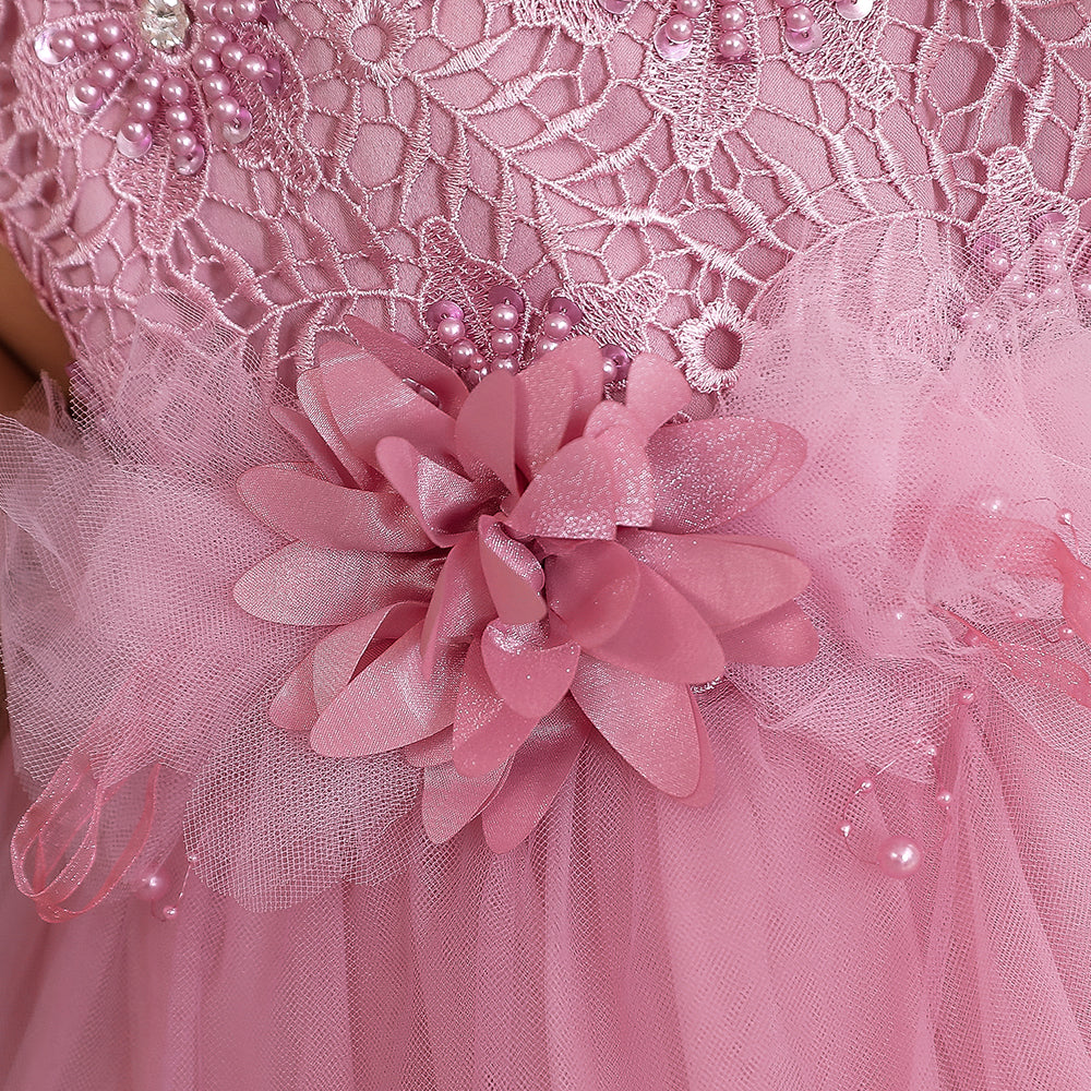 Pink Embellished Balloon Maxi Dress