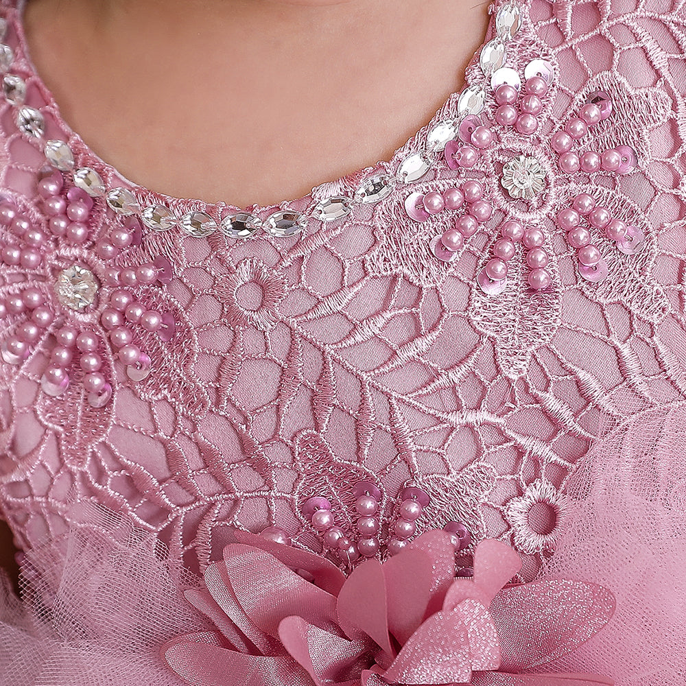 Pink Embellished Balloon Maxi Dress