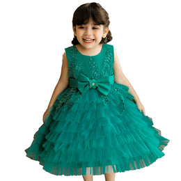 Green Embellished Fit & Flare Dress