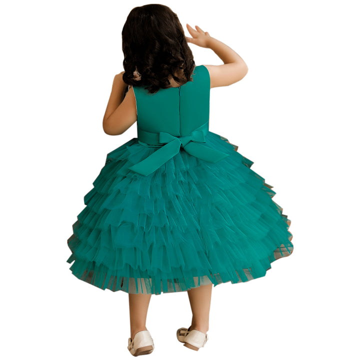 Green Embellished Fit & Flare Dress