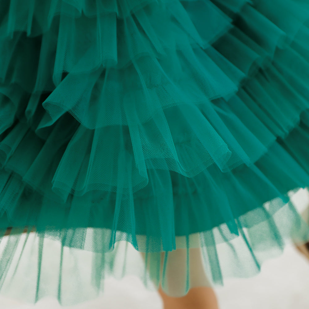 Green Embellished Fit & Flare Dress