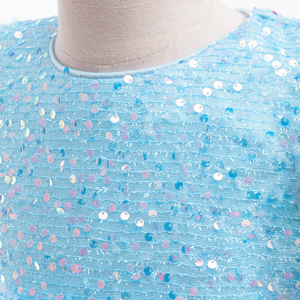 Girls Embellished Print Applique Fit & Flare Maxi Dress