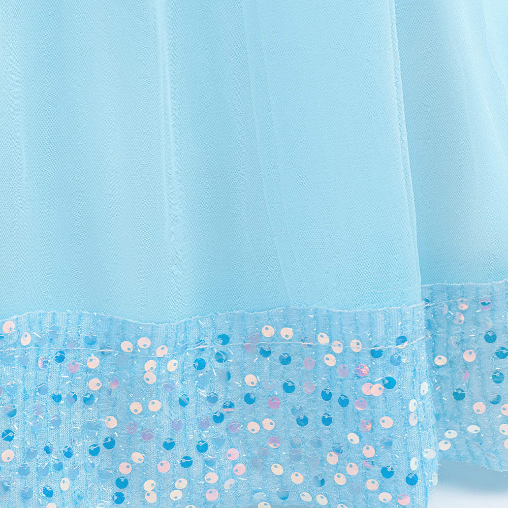 Girls Embellished Print Applique Fit & Flare Maxi Dress