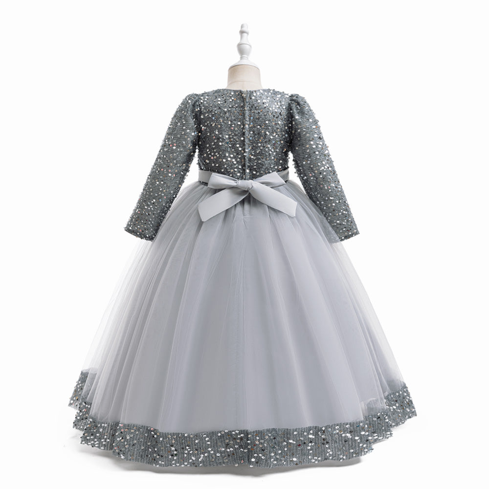 Girls Embellished Applique Fit & Flare Maxi Dress