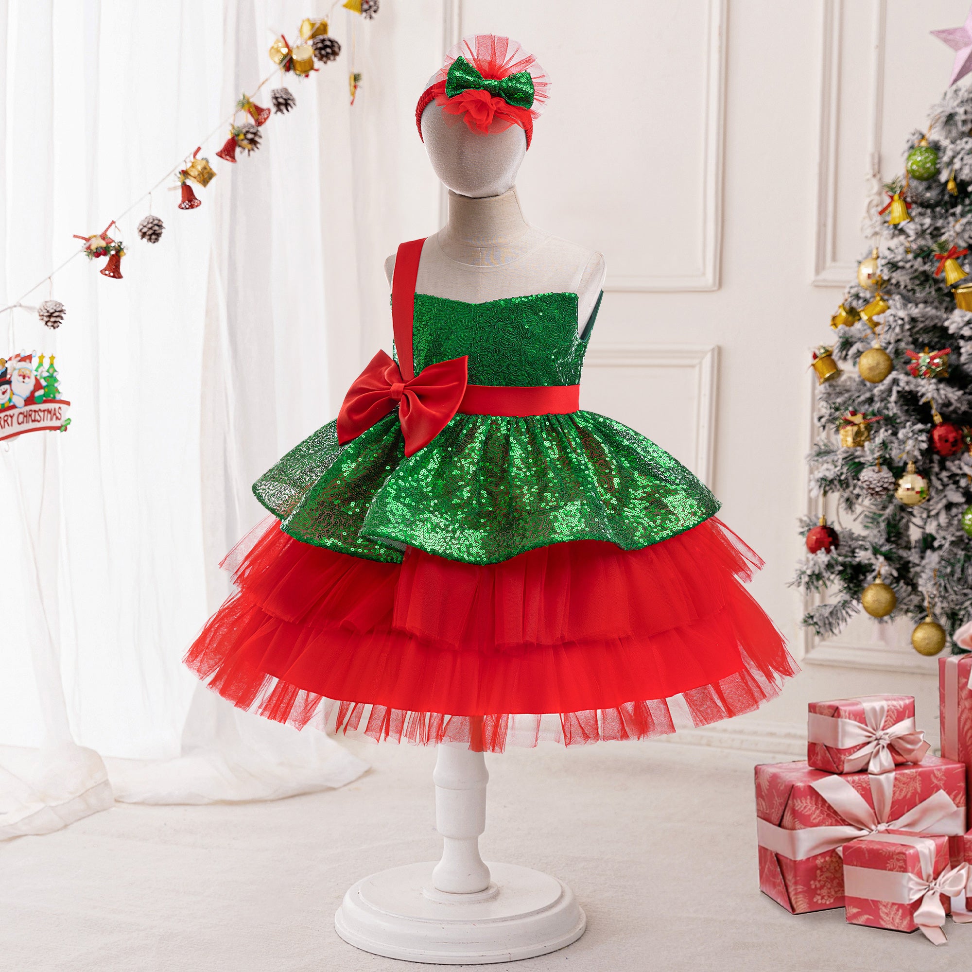 Girls Ruffled Fit and Flare Dress