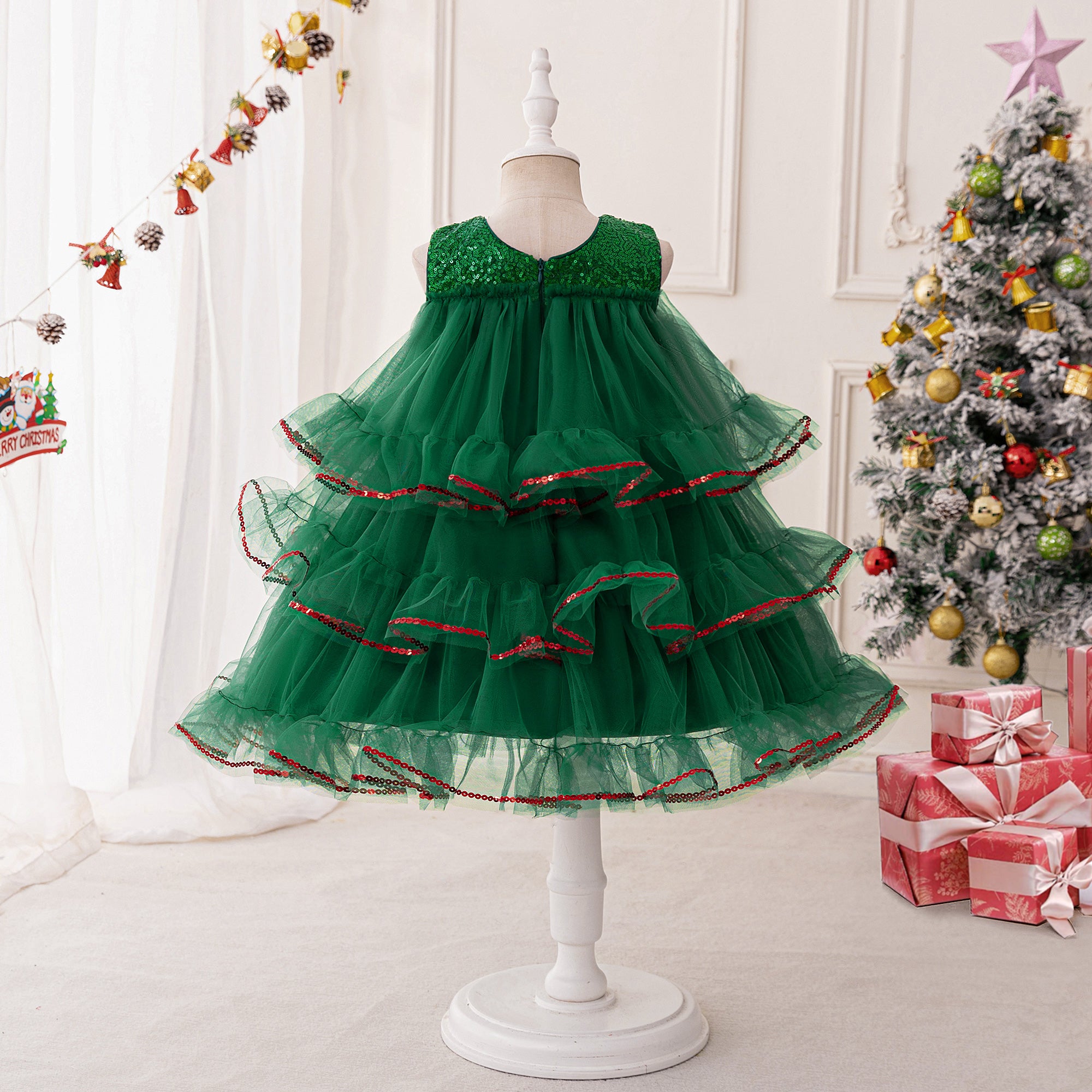 Girls Embellished Sleeveless Empire Dress