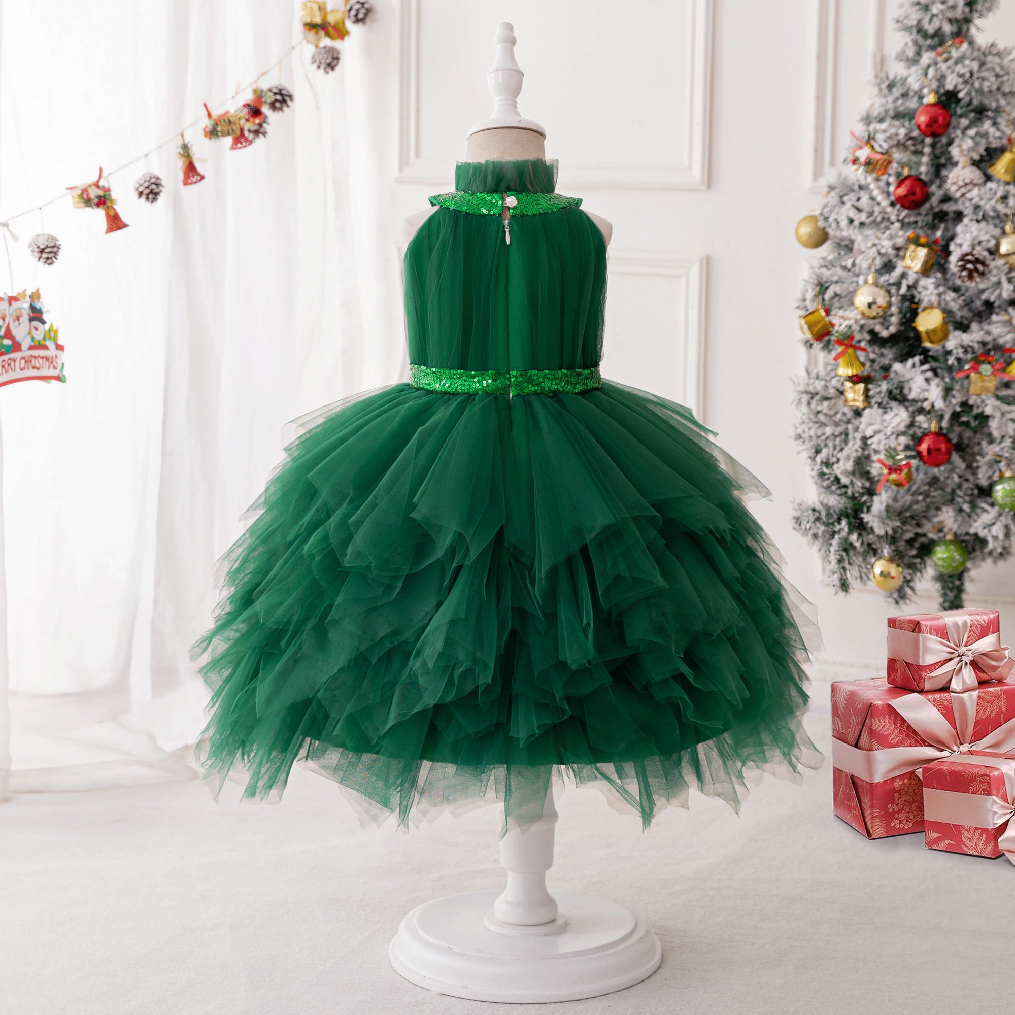 Girls Ruffled A-Line Dress