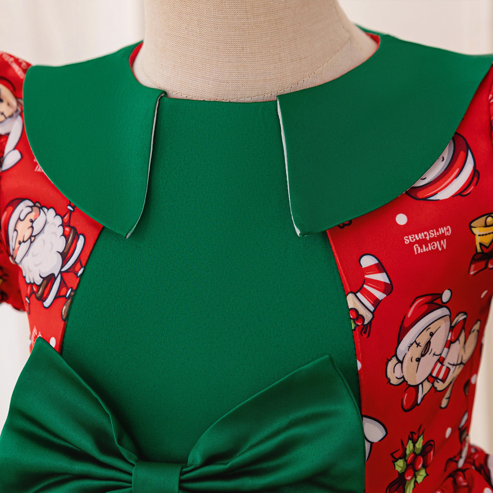 Girls Graphic Printed Puff Sleeve Fit and Flare Dress