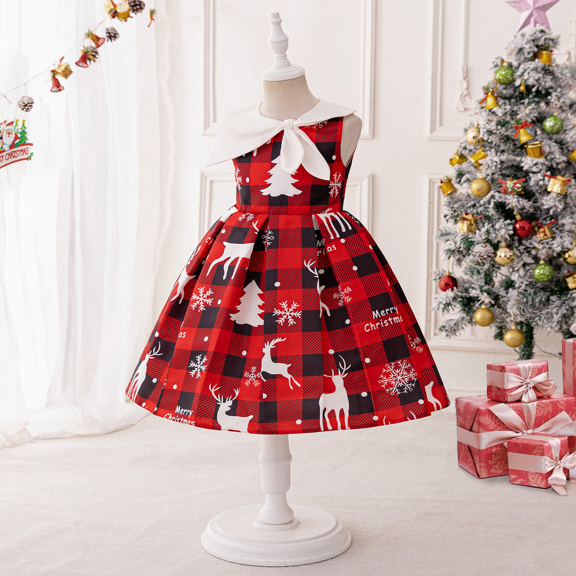 Girls Print A-Line Dress
