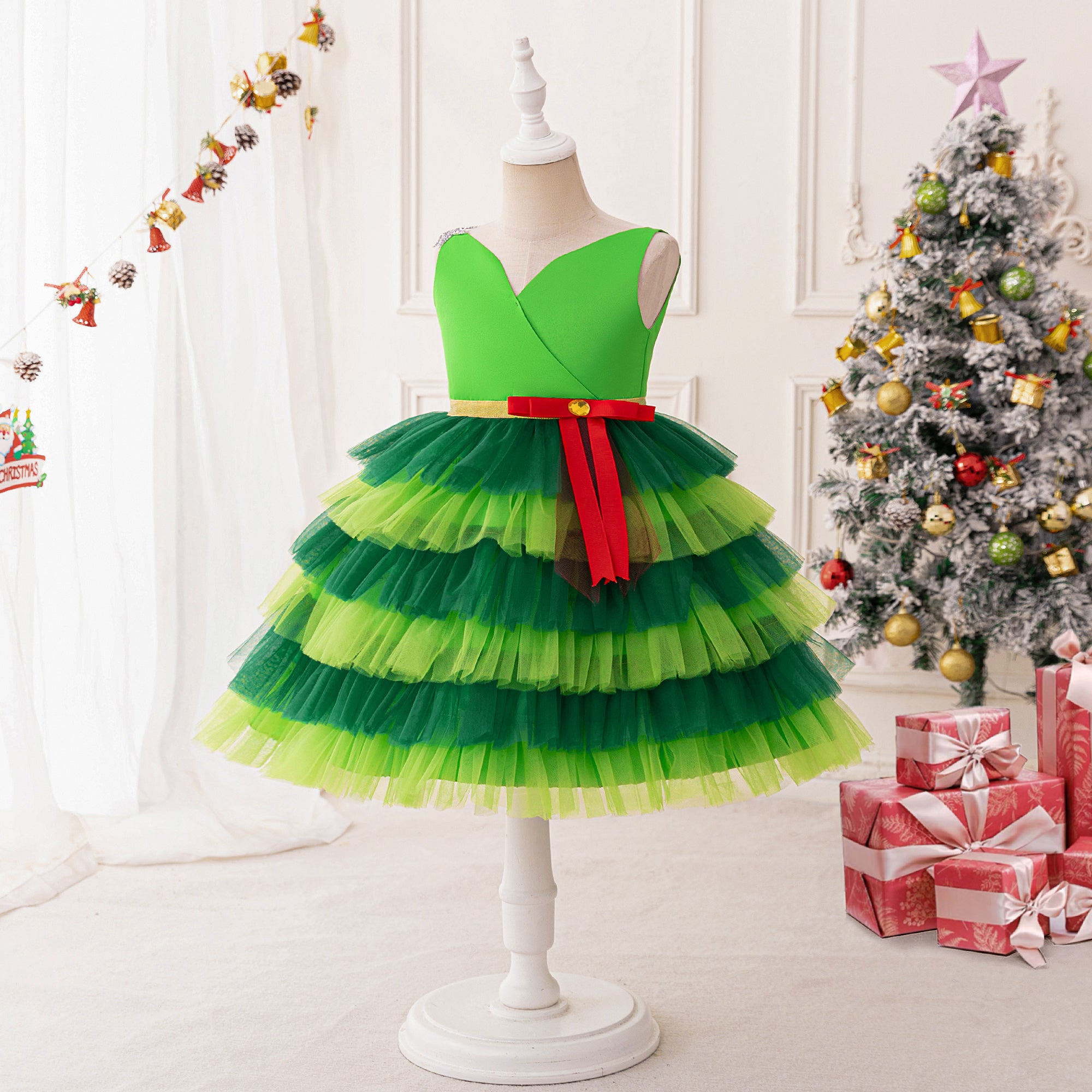 Girls Ruffled Fit and Flare Dress