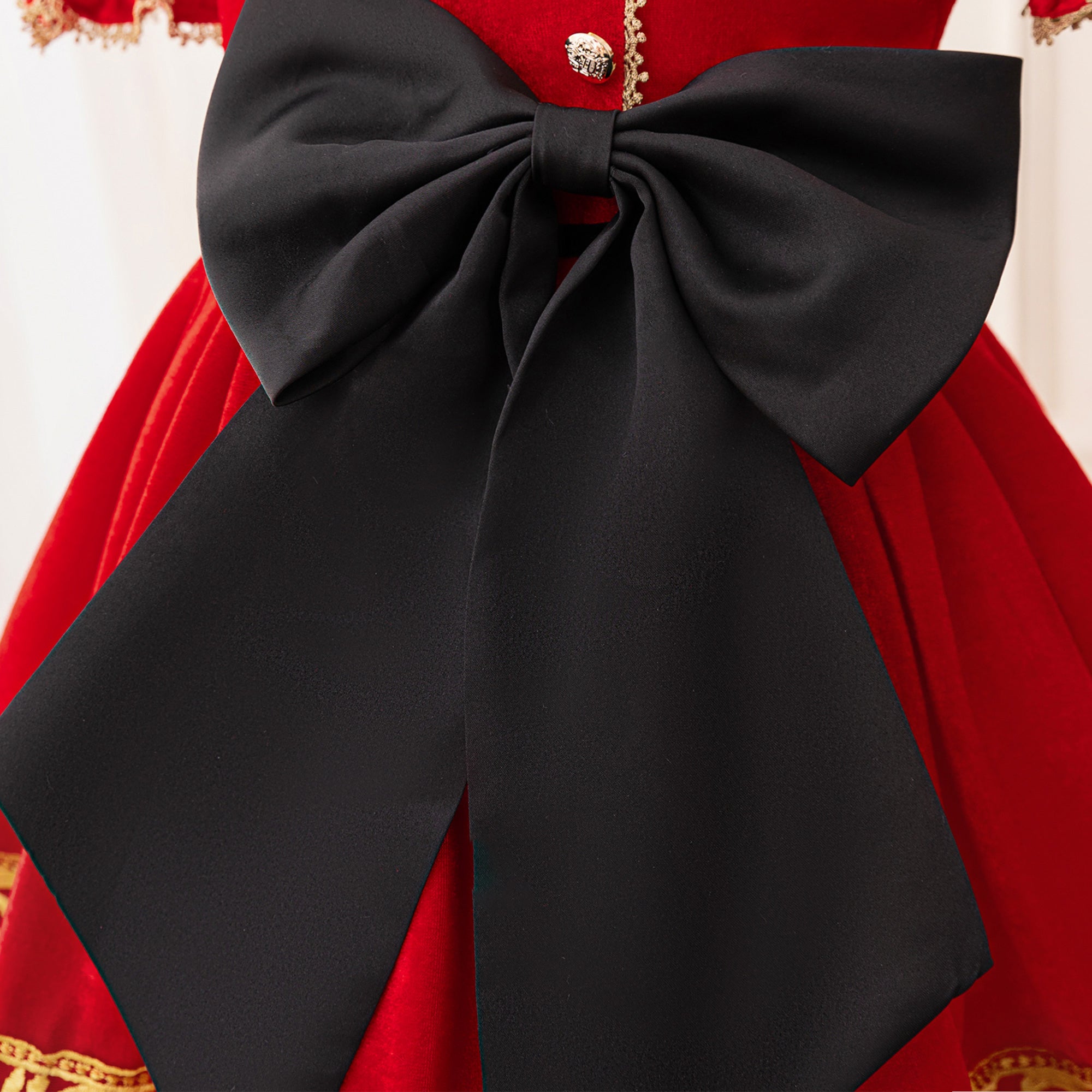 Girls Puff Sleeve Applique A-Line Dress
