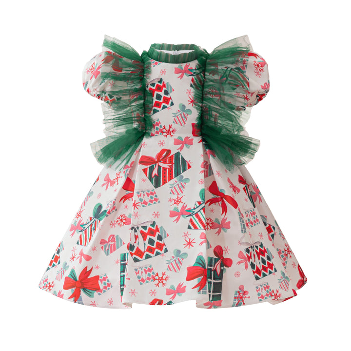 Girls Abstract Printed A-Line Above Knee Dress
