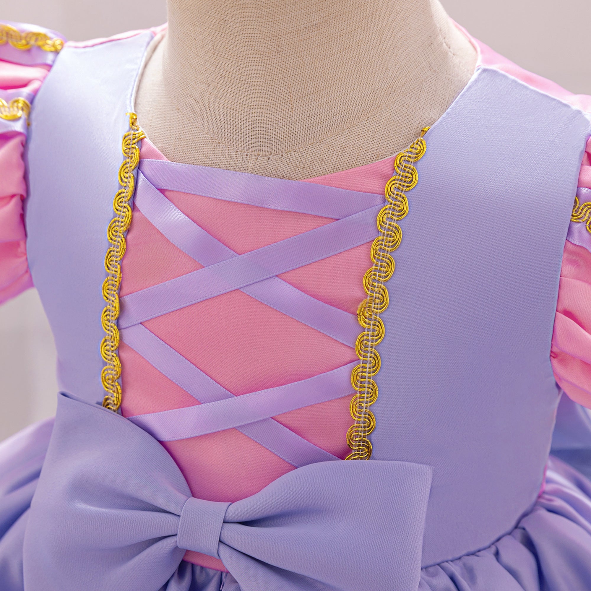 Girls Lace Inserts Self Design A-Line Dress