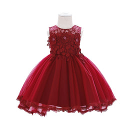 Girls Floral Embellished Sleeveless Dress