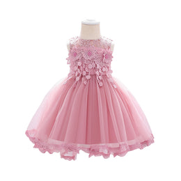 Pink & puce Embellished Embroidered Applique Fit & Flare Dress