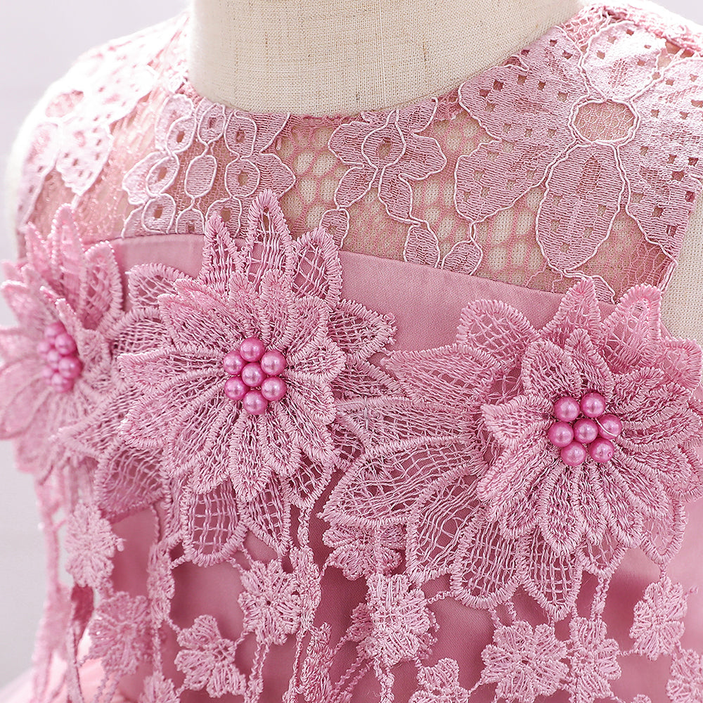 Pink & puce Embellished Embroidered Applique Fit & Flare Dress