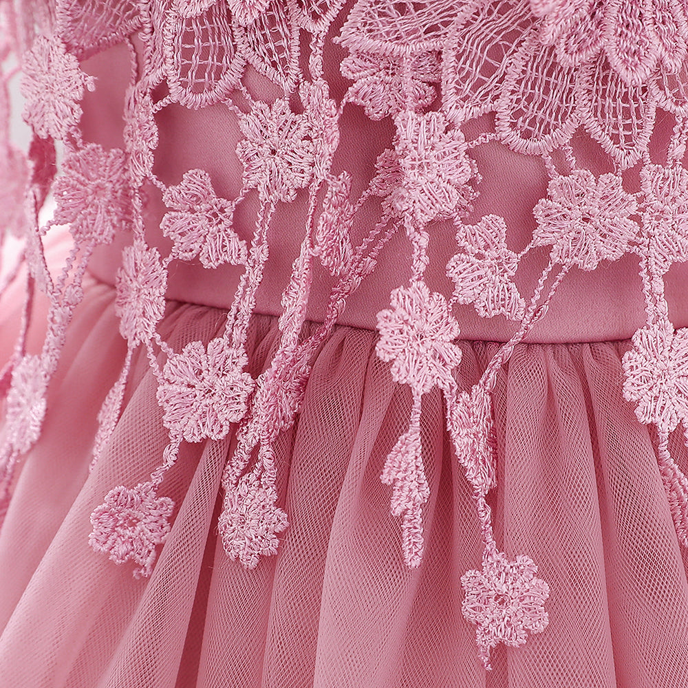 Pink & puce Embellished Embroidered Applique Fit & Flare Dress