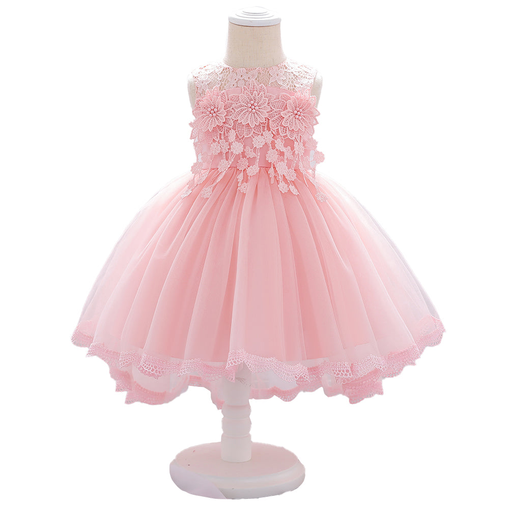 Pink Self Design Gathered Detail Fit & Flare Dress