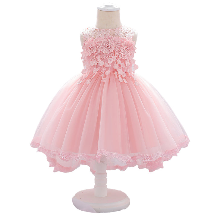 Pink Self Design Gathered Detail Fit & Flare Dress