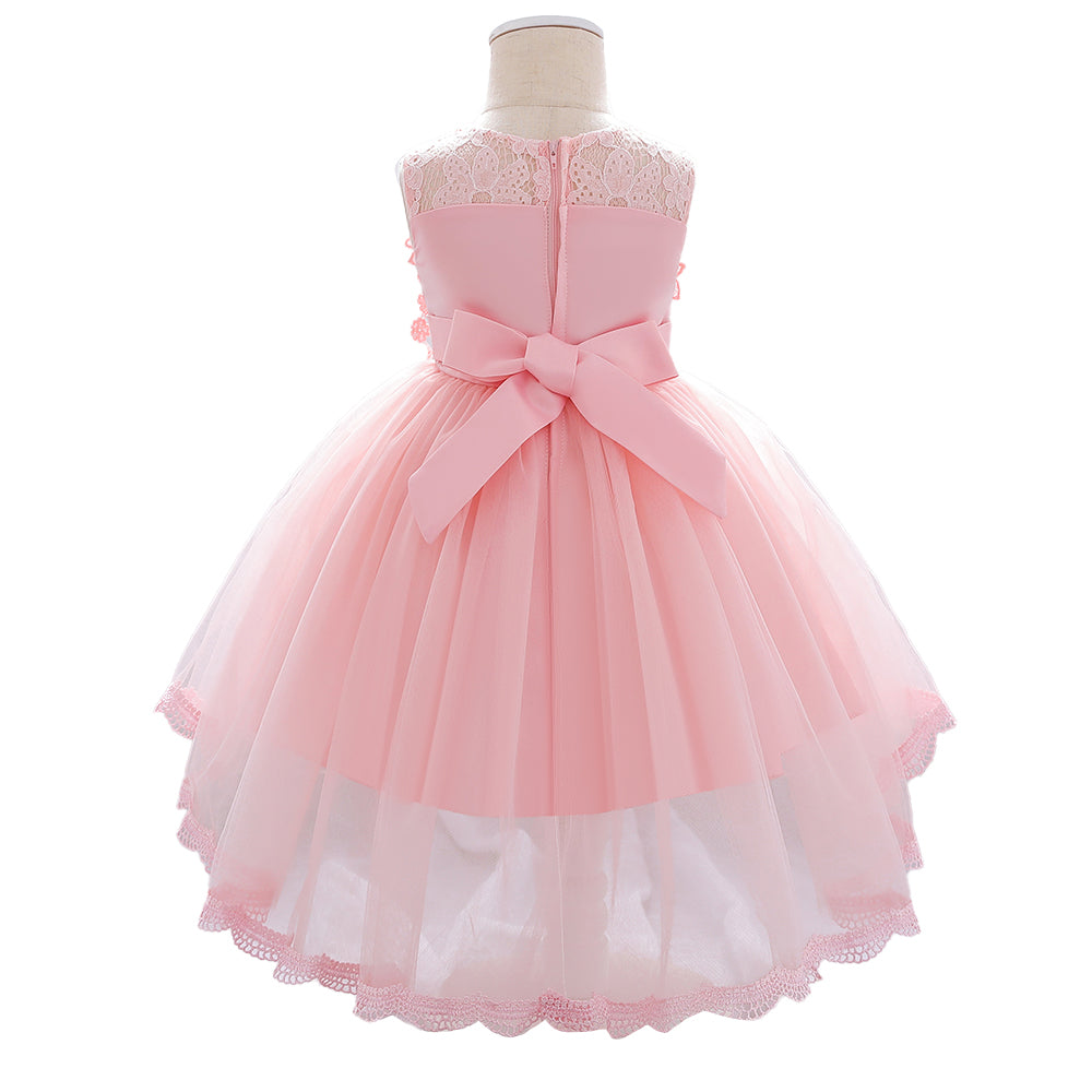 Pink Self Design Gathered Detail Fit & Flare Dress