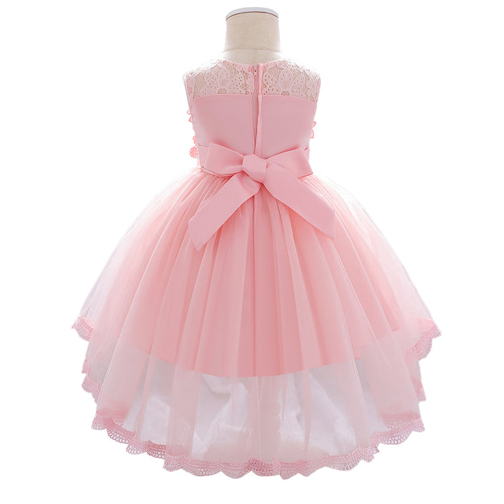 Pink Self Design Gathered Detail Fit & Flare Dress