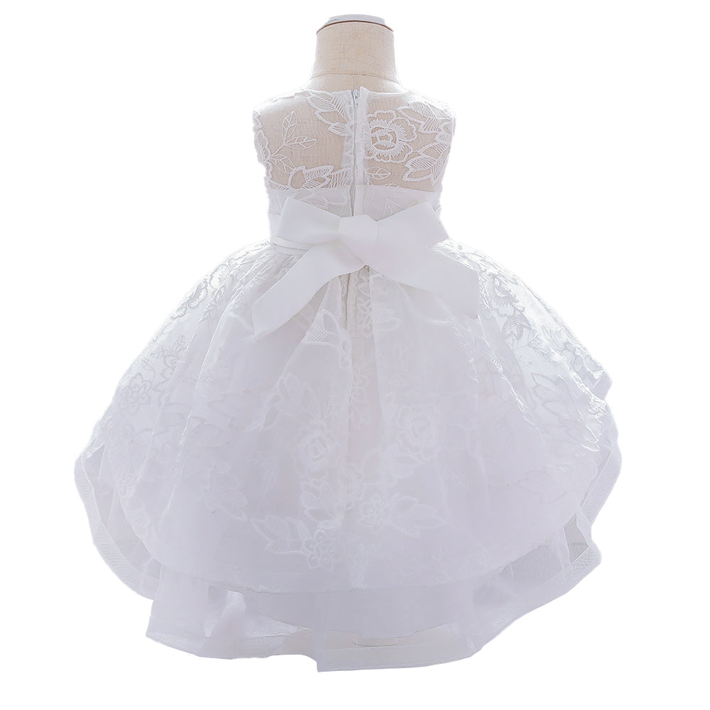 White Applique Fit & Flare Dress