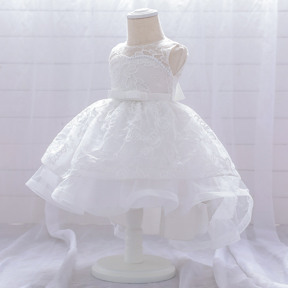 White Applique Fit & Flare Dress