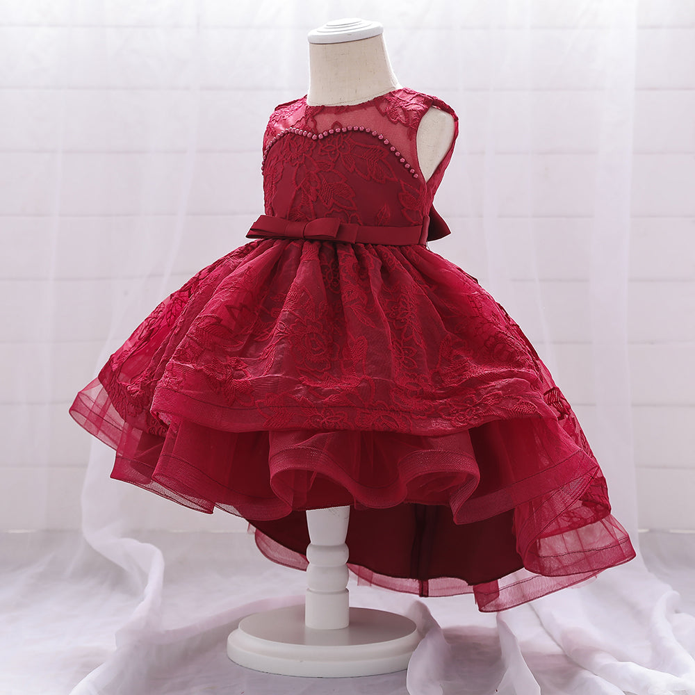 Maroon Sweetheart Neck Sleeveless Fit & Flare Balloon Dress
