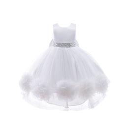 White Round Neck Sleeveless Balloon Maxi Dress