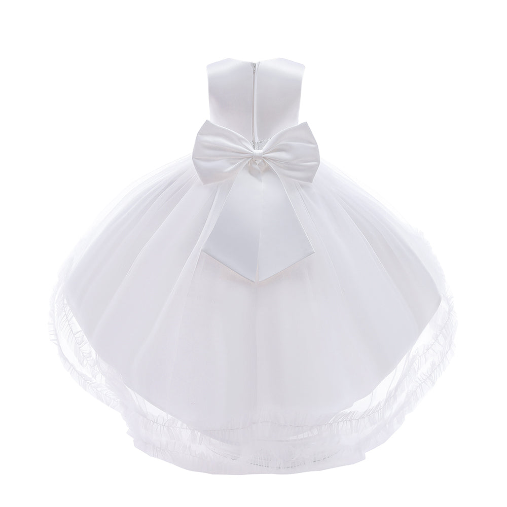 White Round Neck Sleeveless Balloon Maxi Dress