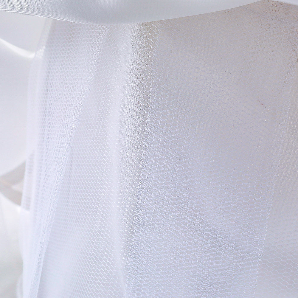 White Round Neck Sleeveless Balloon Maxi Dress