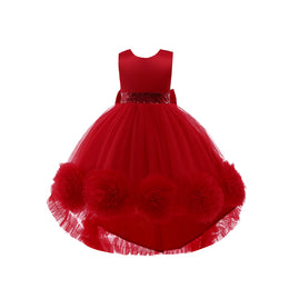 Red Round Neck Sleeveless Balloon Maxi Dress