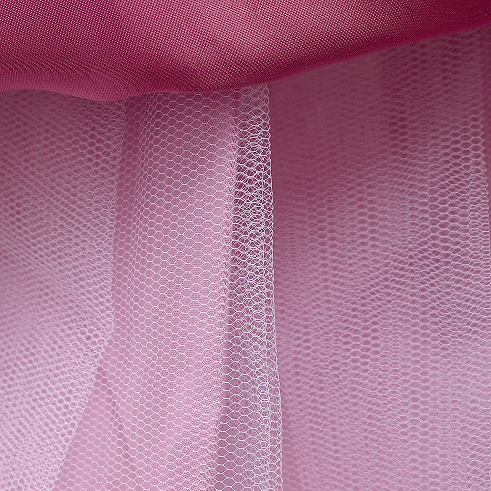 Girls Pink Corsage Detail Net Gown Dress