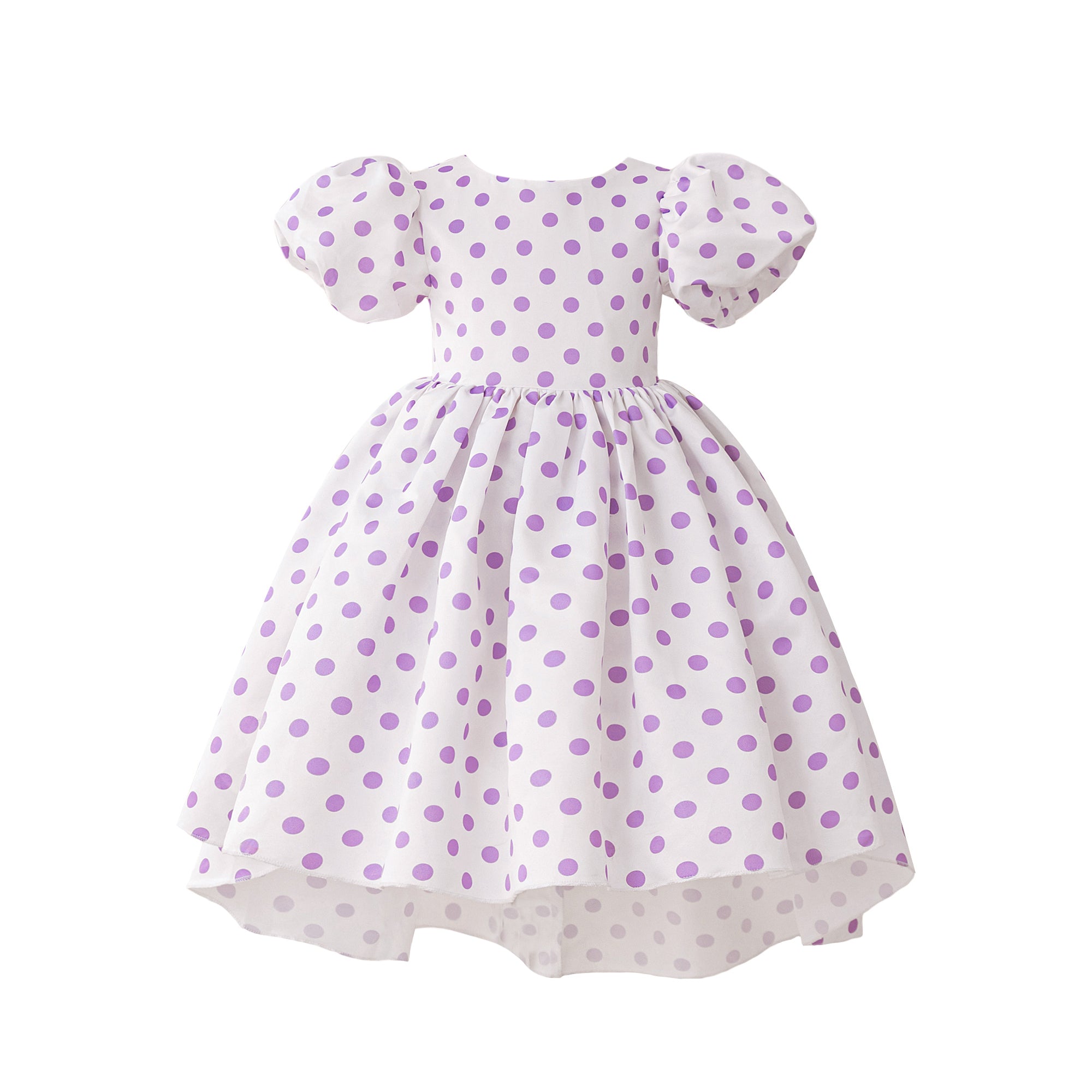 Girls Polka Dot Print A-Line Midi Dress