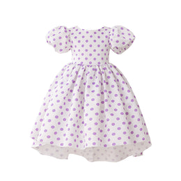Girls Polka Dot Print A-Line Midi Dress