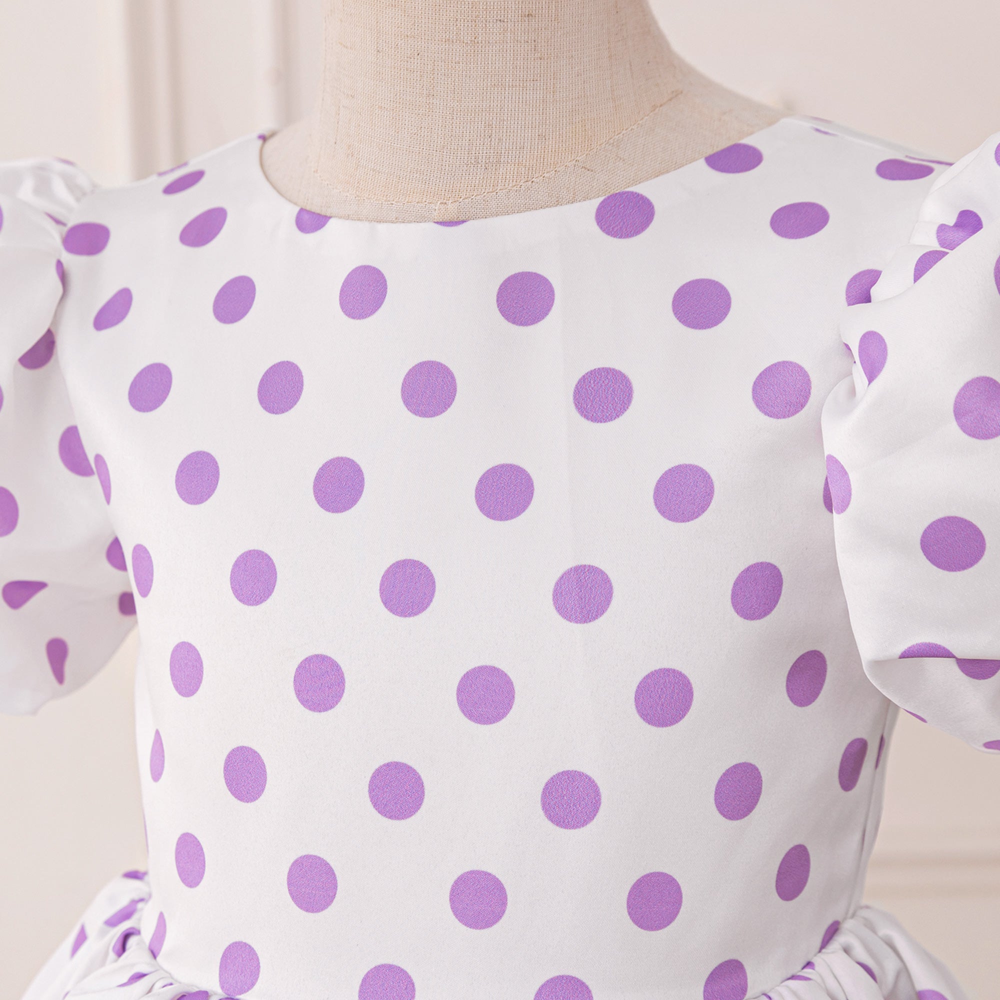 Girls Polka Dot Print A-Line Midi Dress