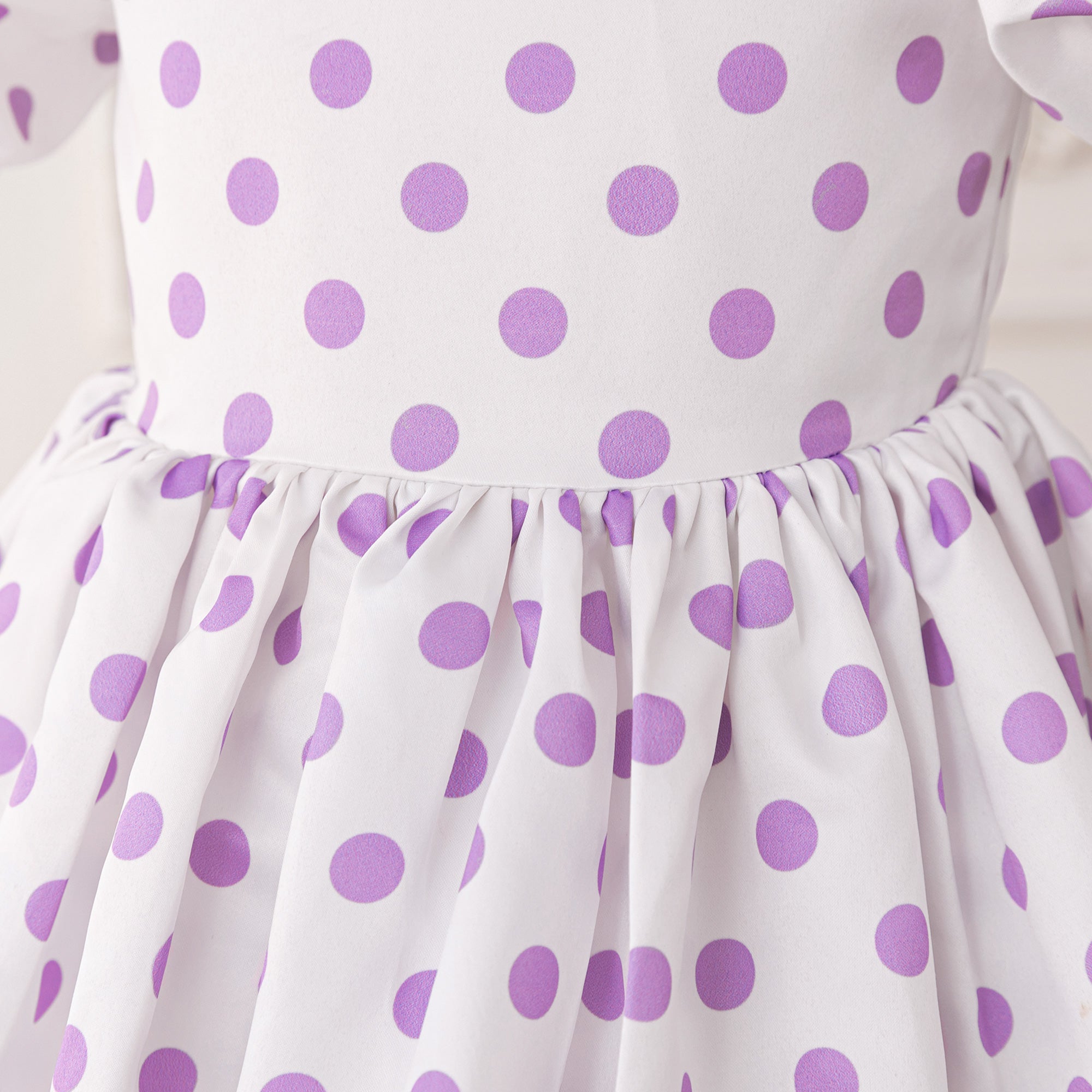 Girls Polka Dot Print A-Line Midi Dress