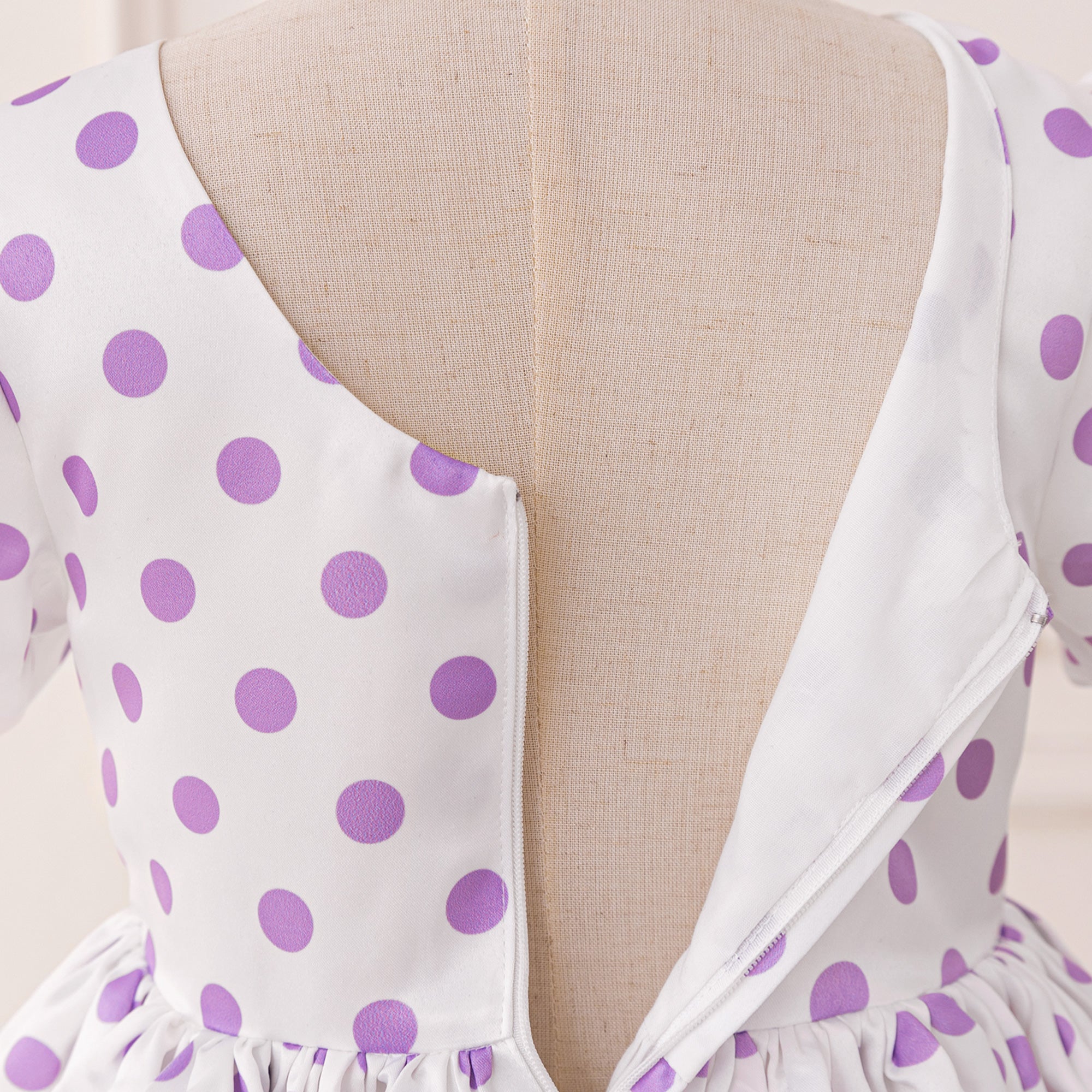 Girls Polka Dot Print A-Line Midi Dress