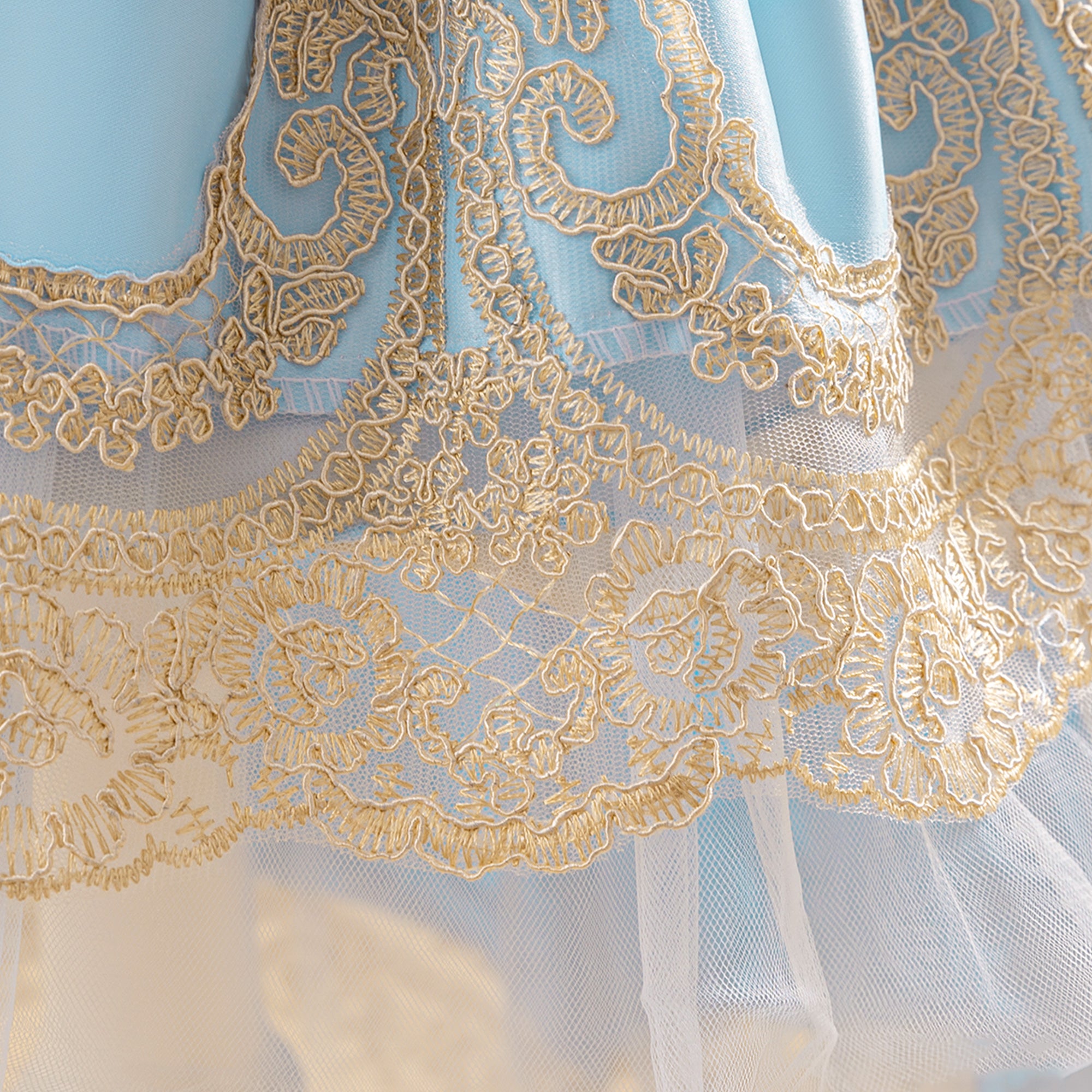 Girls Embroidered Fit and Flare High-Low Dress
