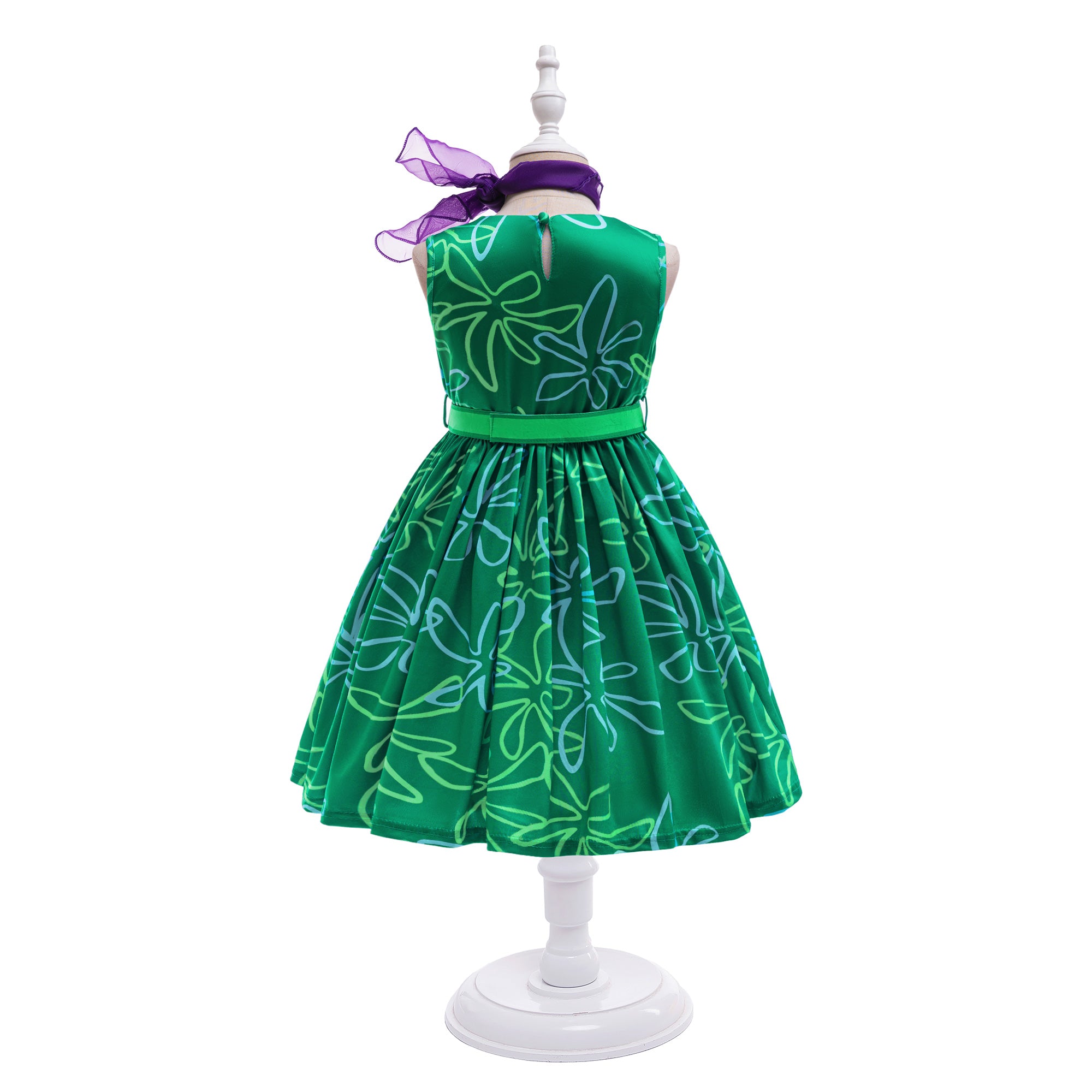 Girls Floral Printed Fit and Flare Dress Comes with a belt