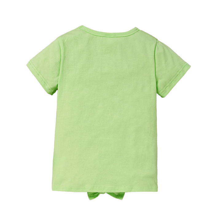 Green Girls Butterfly Printed Cotton Regular Top