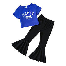 Girls Blue Printed T-shirt with Trousers