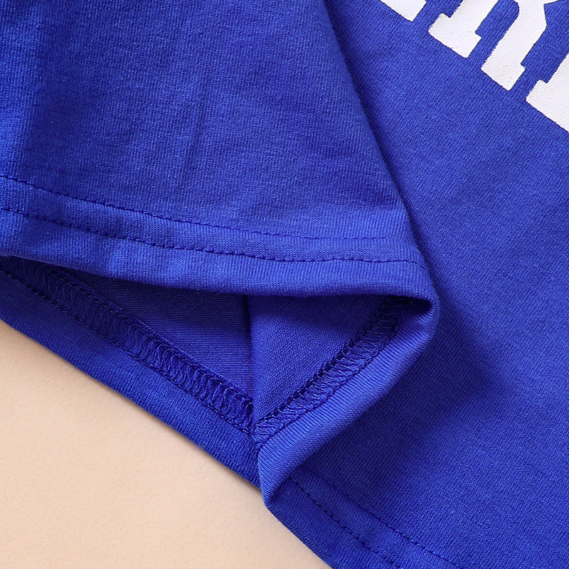 Girls Blue Printed T-shirt with Trousers