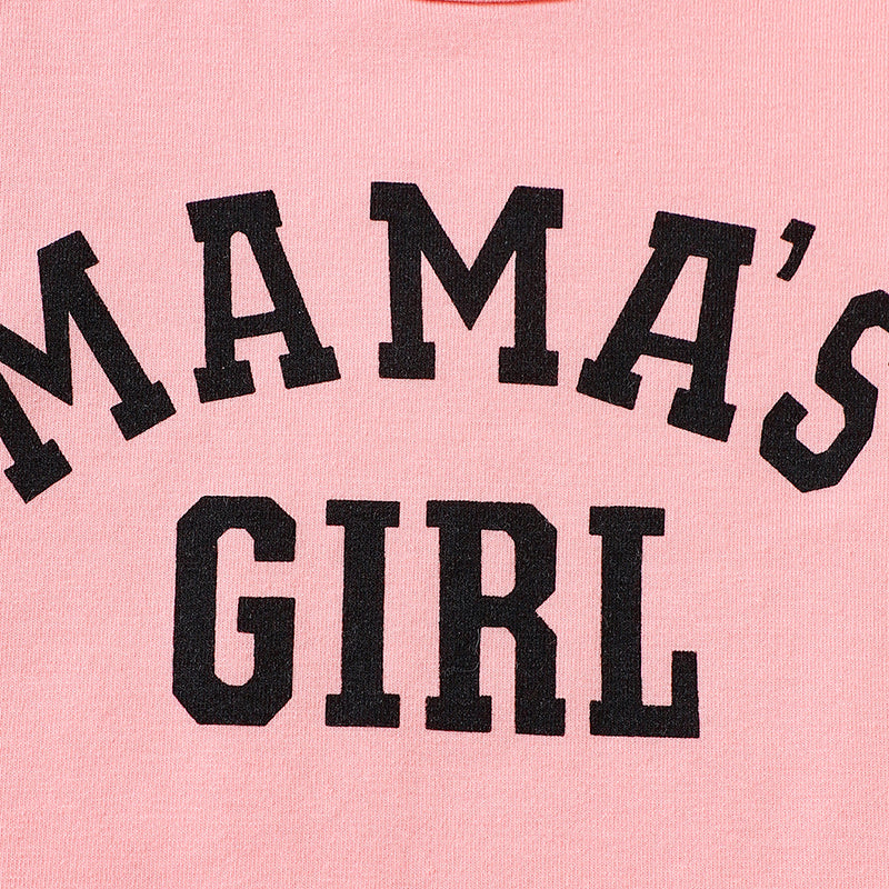 Girls Pink Typography Printed T-shirt With Trouser